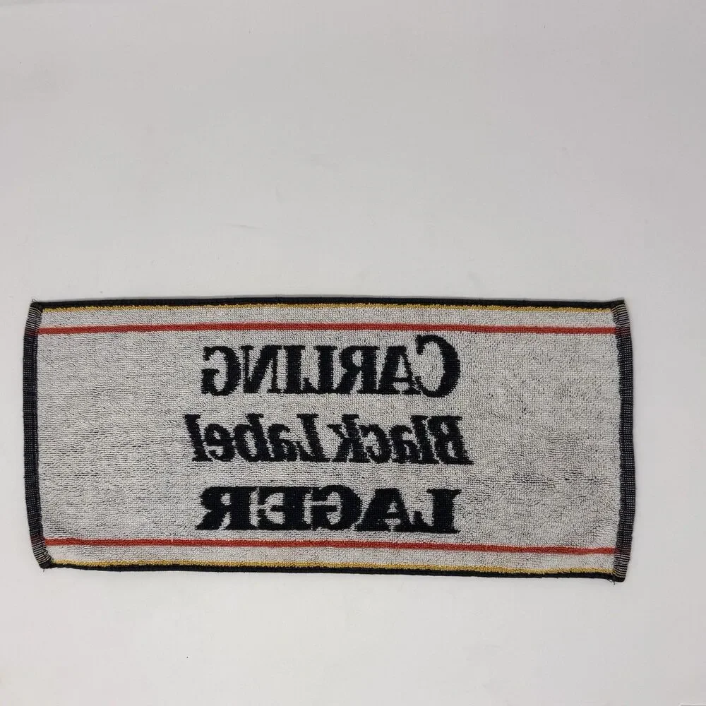 Carling Black Label Lager Beer Bar Towel 17”x8” Man Cave Blue White Red Yellow